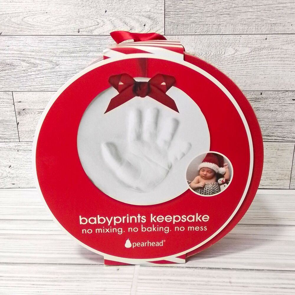 Pearhead Babyprints Keepsake Holiday Hand & Footprint Ornament Kit Red/White